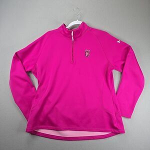 Under Armour 1/4 Zip Pullover Womens Size XL Fleece Lined Pink Newcastle Golf